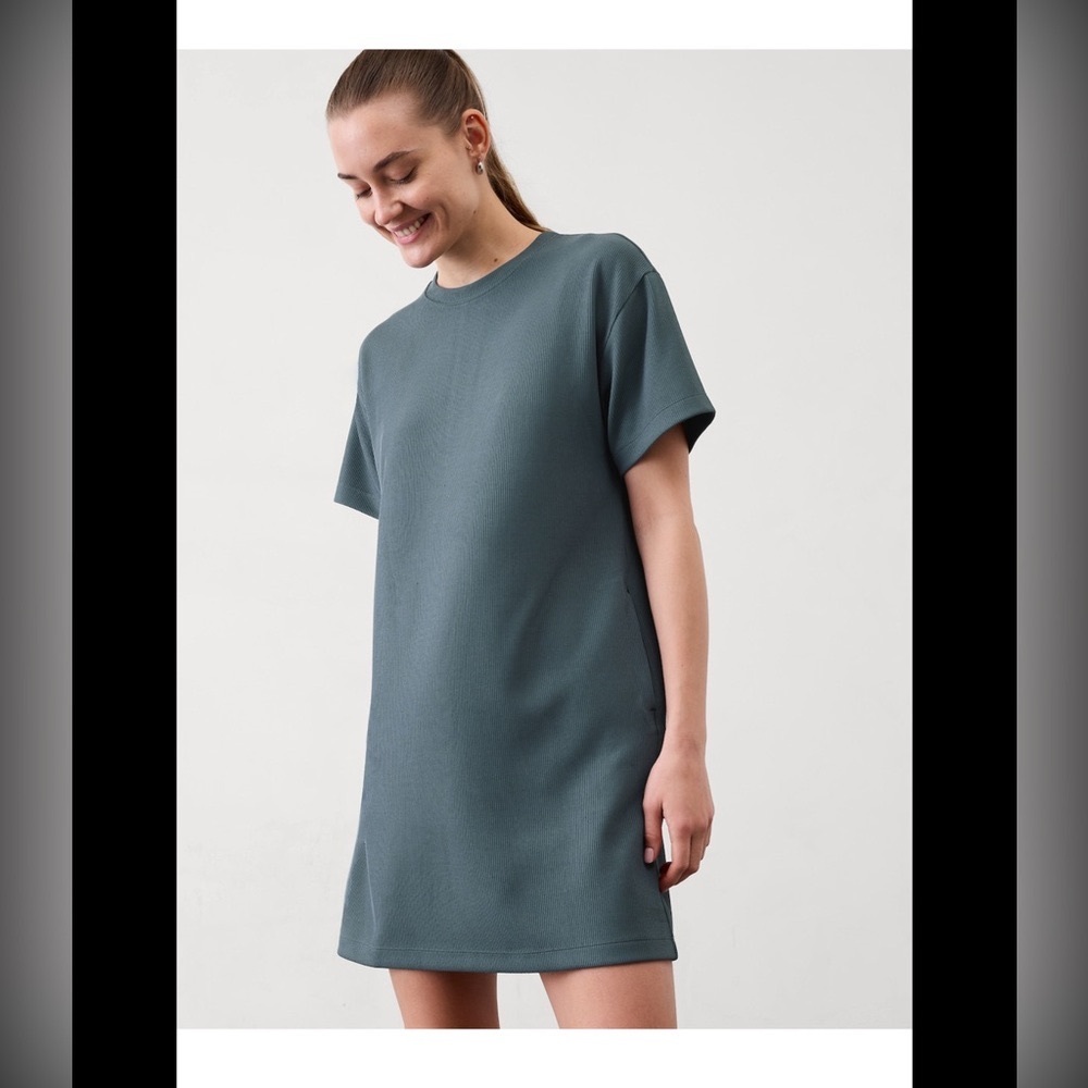 NWT Athleta Ribbed Teal shirt Dress